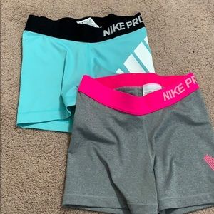 bundle of 2 nike pro shorts